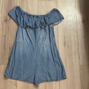 Denim Off the Shoulder Romper